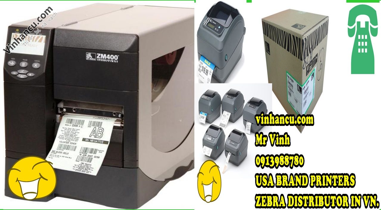 Máy in mã vạch Zebra ZM400 300 dpi và đầu in nhiệt ZM400 300 dpi 2 máy in mã vạch zebra zm400 300 dpi