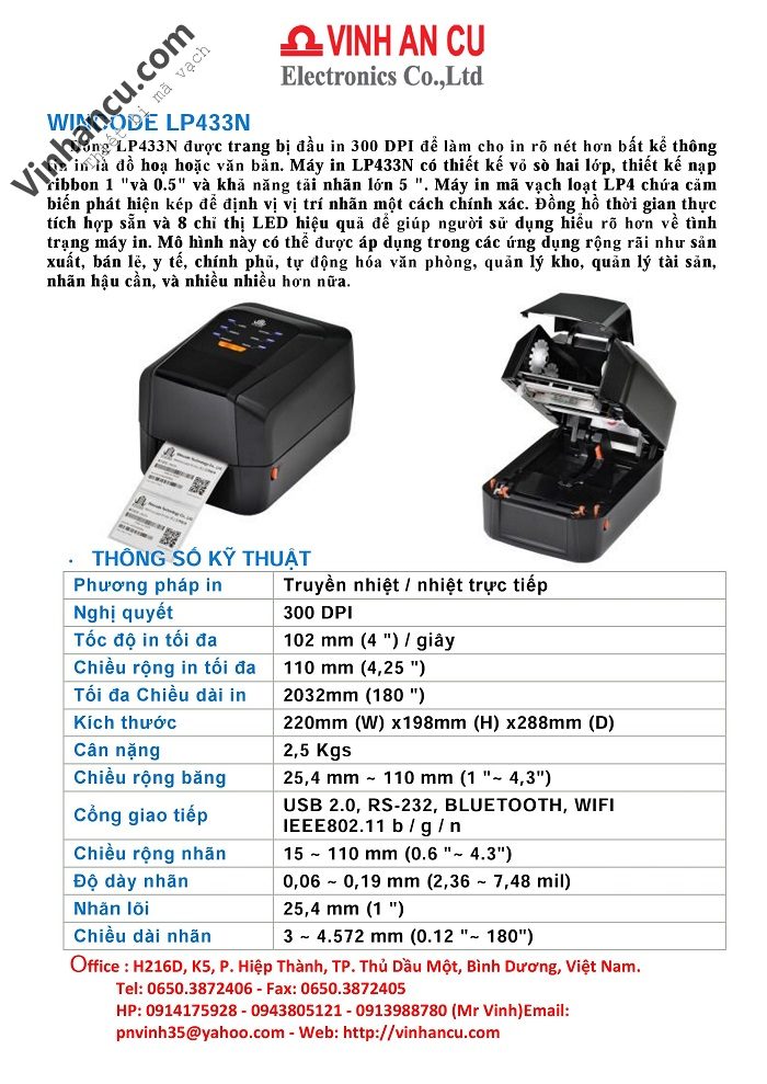 Máy In Tốt Cho Tem Vàng Wincode LP433N 300 DPI 1 máy in tốt cho tem vàng wincode lp433n 300 dpi